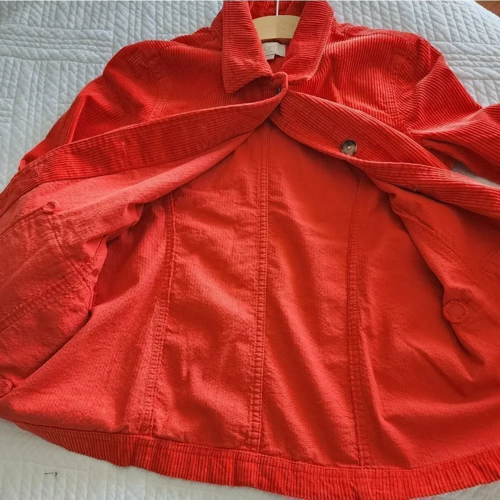 LOFT corduroy button front pockets boxi long sleeve shaket - Picture 13 of 13